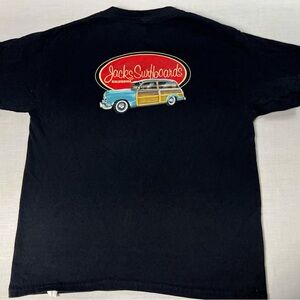 JACKS SURFBOARDS Huntington Beach California Black 'Woodie' Tee Youth Size M